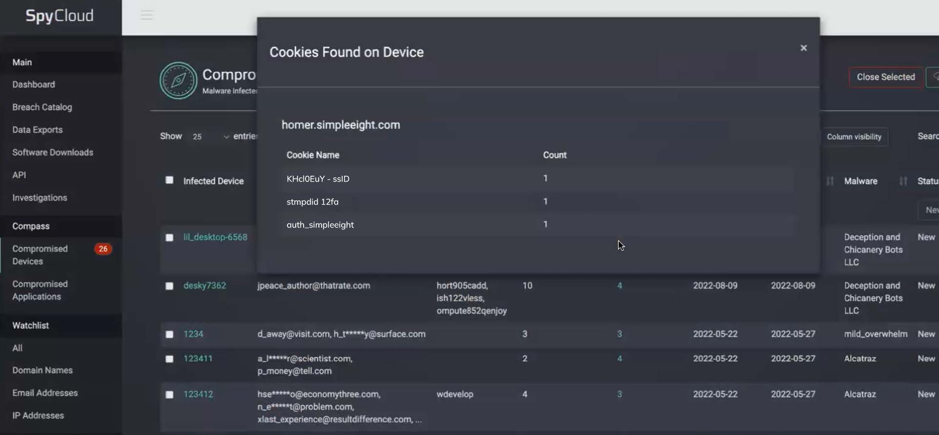 SpyCloud Compass Malware Exposure Remediation Product Update: Stolen Cookie Indicator