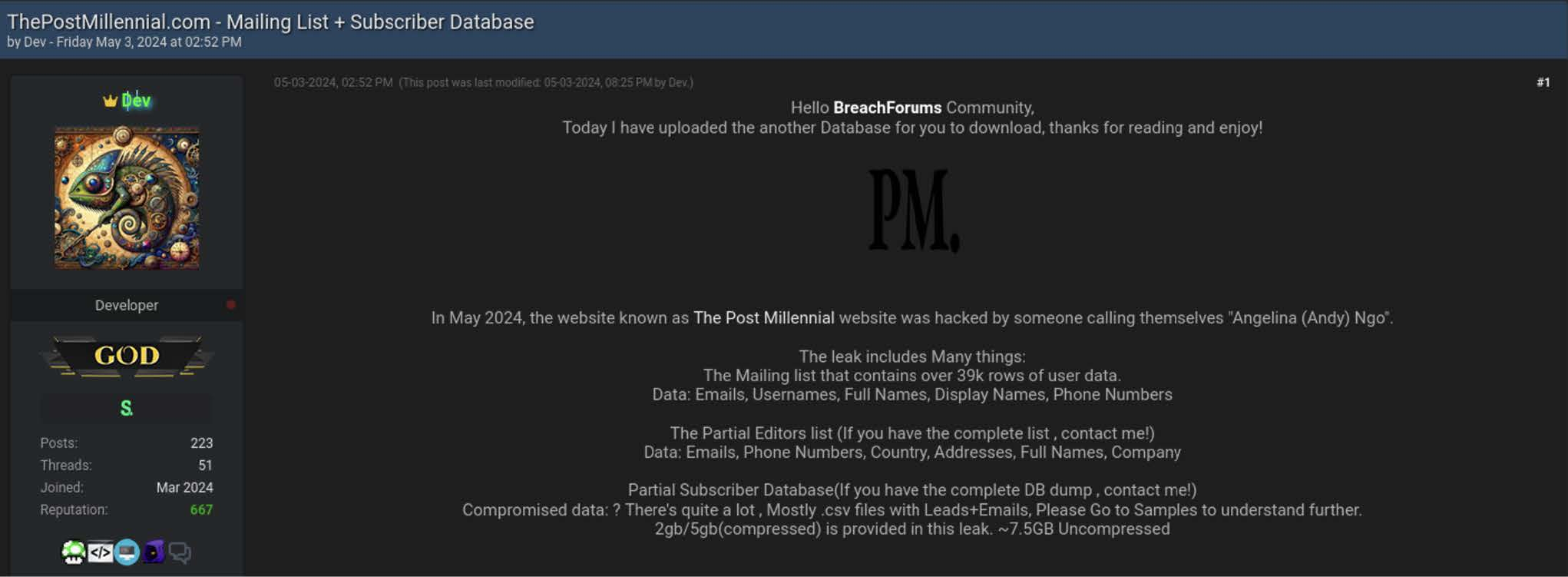 What to Watch for Following The Post Millennial Data Breach